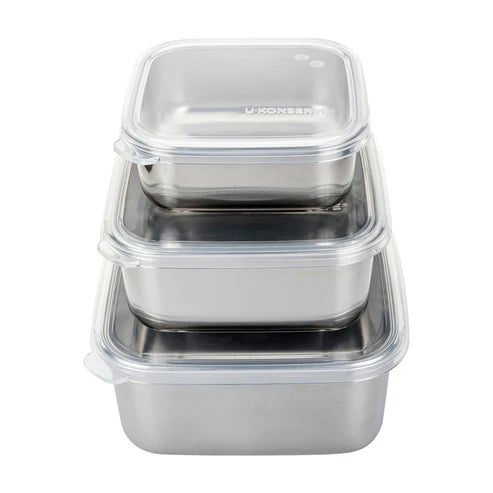 Square Stainless Steel Food Storage Nesting Trio